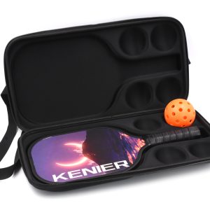 Close-up of double zipper pull on EVA pickleball paddle case